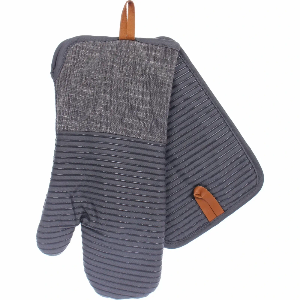 Прихватка в наборе с прихваткой-варежкой «PRIME», цвет серый, силикон, 25*17 см и 34*18 см