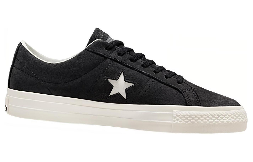 Converse One Star comfortable and versatile non-slip wear-resistant lightweight low-top sneakers for men and women in the same style black