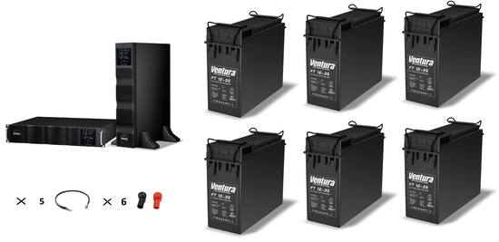 Комплект ИБП Stark Country 2000 Online One RT + АКБ Ventura FT 12-35 х 6 шт.