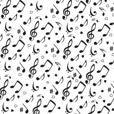 Музыка. Ноты. Музыкальный, черно белый, нотный принт