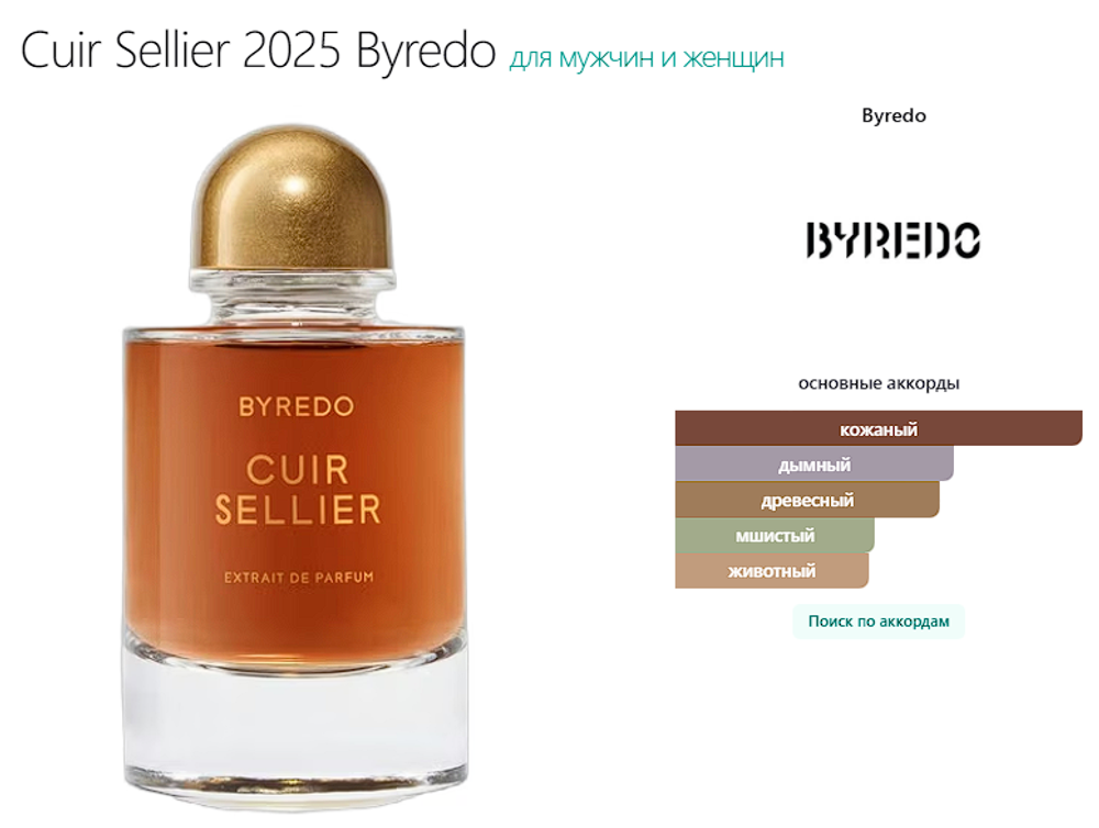 Cuir Sellier 2025 Byredo 70 ml (duty free парфюмерия)