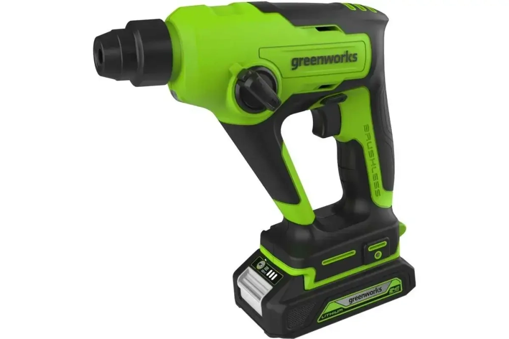 Аккумуляторный бесщеточный перфоратор GreenWorks GD24SDS1K2 3803107UA (в комп. 1хАКБ 2 А.ч и ЗУ в сумке)