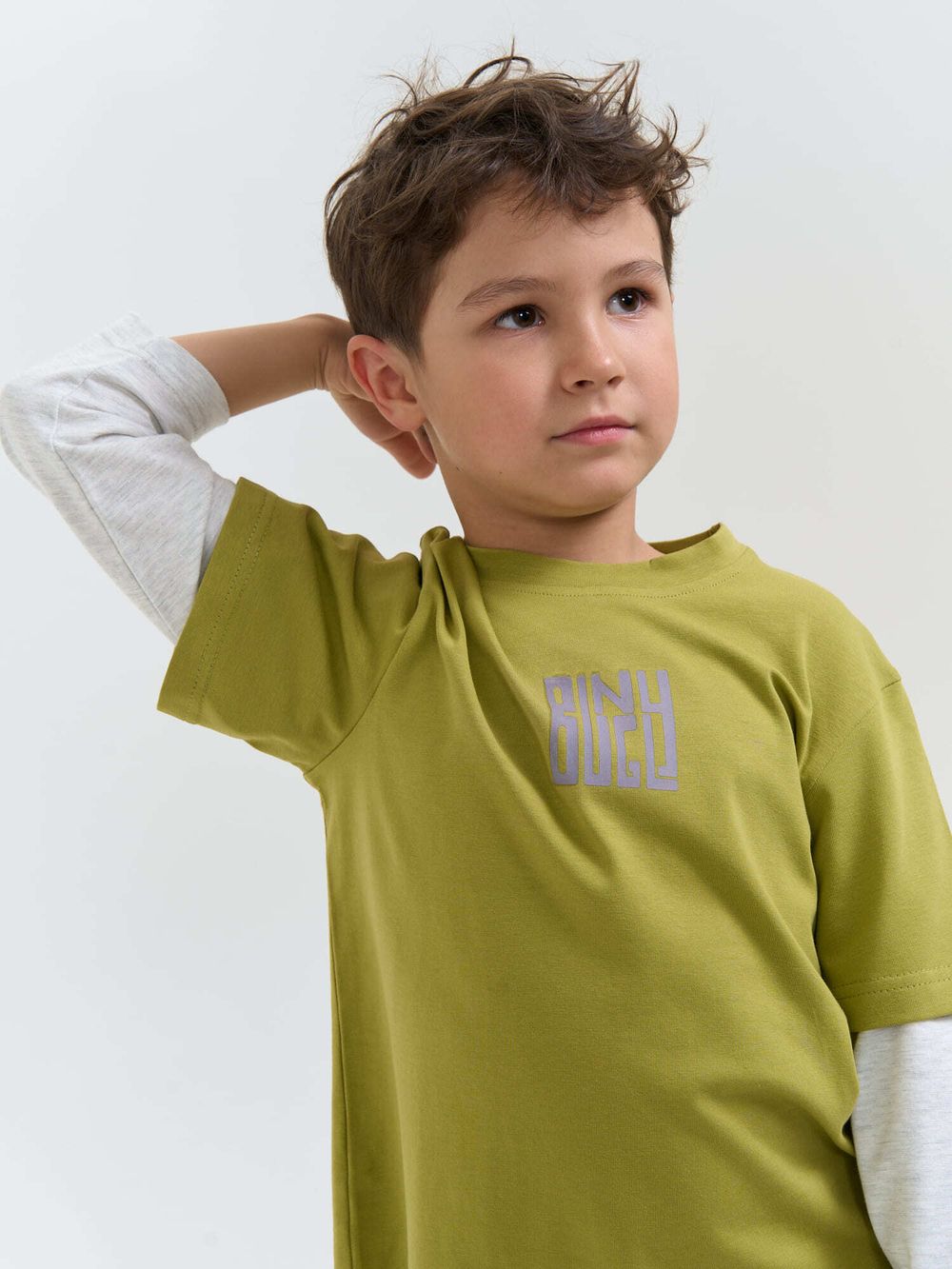 Лонгслив Колор блок "Бамбук"