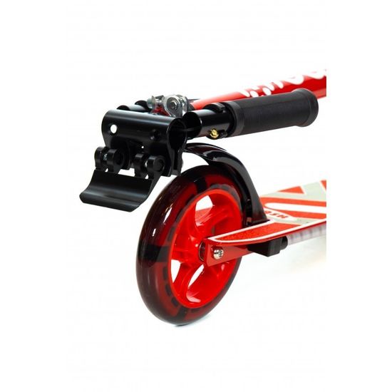 Складной двухколёсный самокат со светящимися колёсами и платформой Micar Flash 145 красный