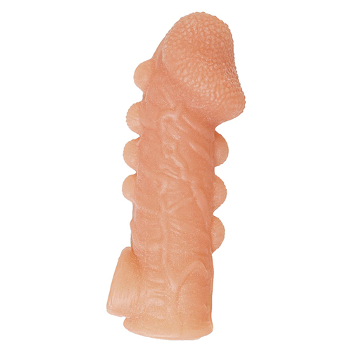 Телесная закрытая насадка 15,6см с шишечками Kokos Cock Sleeve 008 Size M
