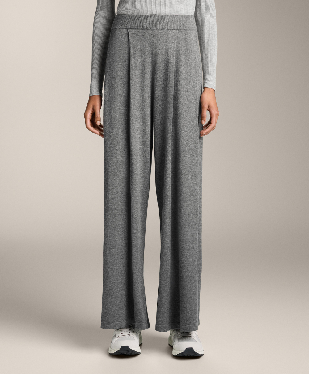 OYSHO Трикотажные брюки прямого кроя, серый меланж