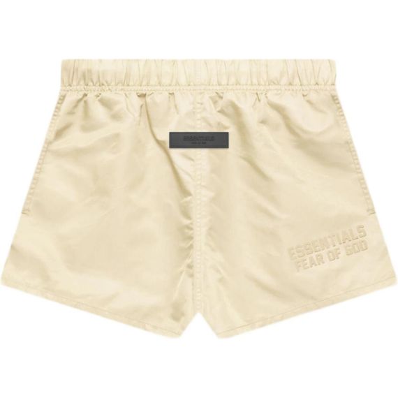 Fear of God Essentials FW22 Nylon Running Shorts Egg shell Logo