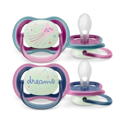 Əmzik \ Philips Avent Ultra air soother nighttime, 6-18m, 2-pack, deco girl