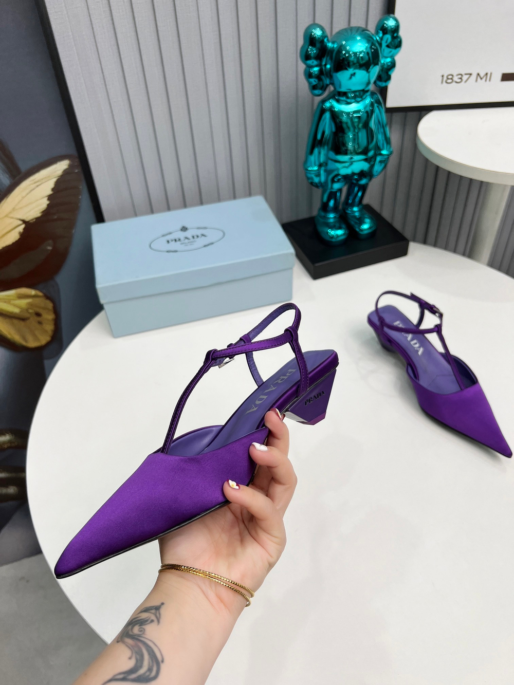 Prada Satin Slingback Pumps