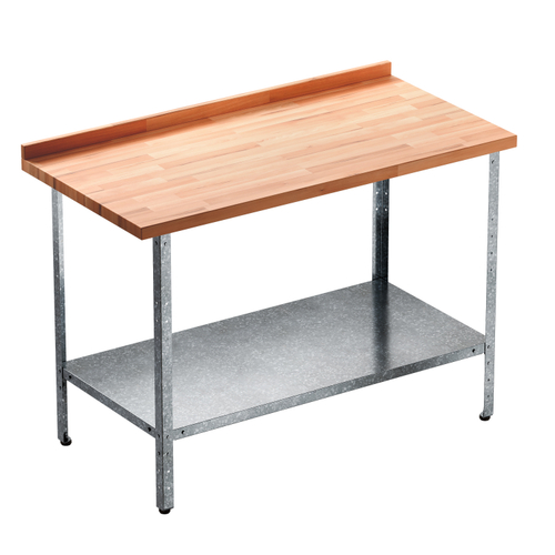 Стол кондитерский "Бизнес" СКБП, сплошная полка, бук, 1000х700х860 мм , c бортом