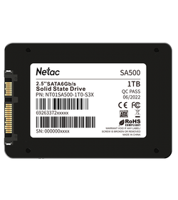 Ssd накопитель Netac SSD SA500 1TB 2.5 SATAIII 3D NAND, R/W up to 530/475MB/s, TBW 480TB, 3y wty