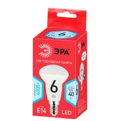 Лампа светодиодная ЭРА RED LINE LED R50-6W-840-E14 R Е14 / E14 6 Вт рефлектор нейтральный белый свет | Лампы cветодиодные Рефлектор (R )