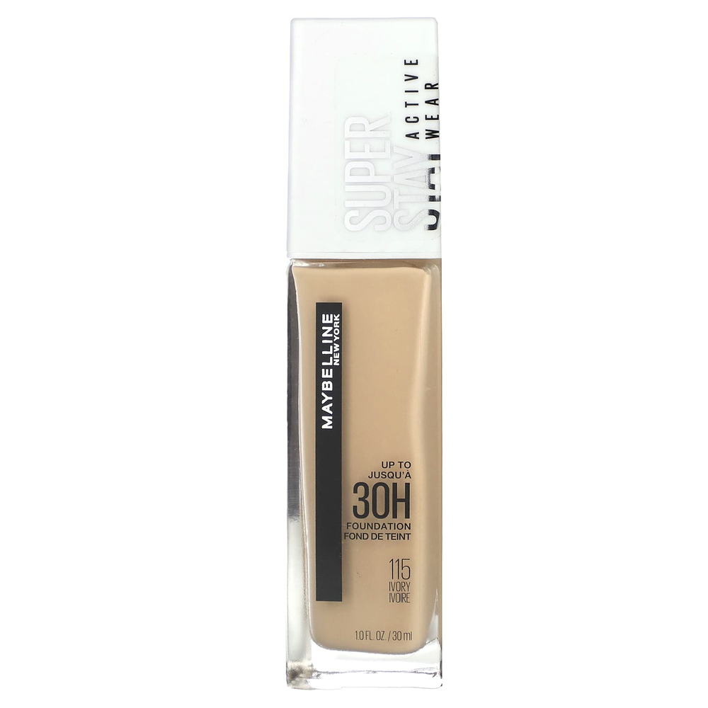 Maybelline, Super Stay, тональная основа для активного ношения, 115 цвет слоновой кости, 30 мл (1 жидк. унц.)
