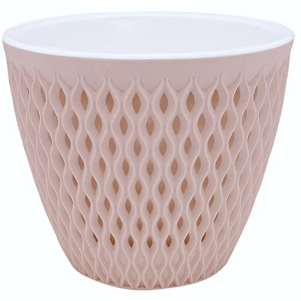 Кашпо для цветов пластиковое 3л d-17,1см «Версаль» Пудровый