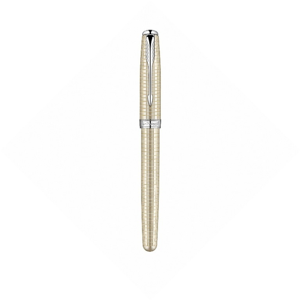 Ручка-роллер Parker Sonnet`10 Cisele Decal T535, (серебро 925 пробы)  цвет: Silver CT GB, перо: F, цвет чернил: black, в подарочной упаковке