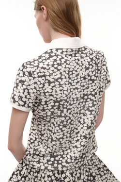 Поло с цветочным принтом (Flower Power), черное