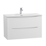 Тумба с раковиной подвесная BelBagno MARINO-CER-MINI-800-2C-SO-BL-P Bianco Lucido, раковина белая BB-8099-3-80