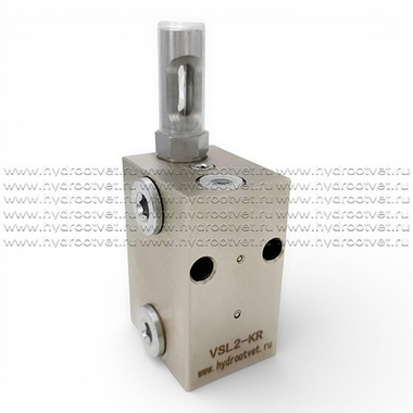 VSL2-KR - Питатель для двухлинейных систем смазки с рабочим давлением 400 бар, количество выходов 2, максимальная доза 5 мл/цикл, с регулятором и индикатором