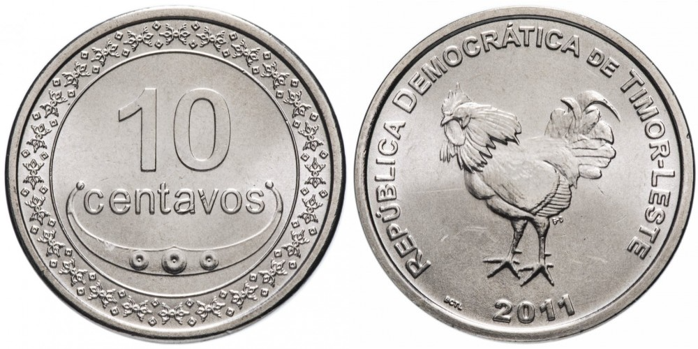 Восточный Тимор 10 сентаво, 2003 - 2017 Петух UNC