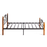 Кровать AT-808 дерево гевея/металл, 160х200см, красный дуб/черный