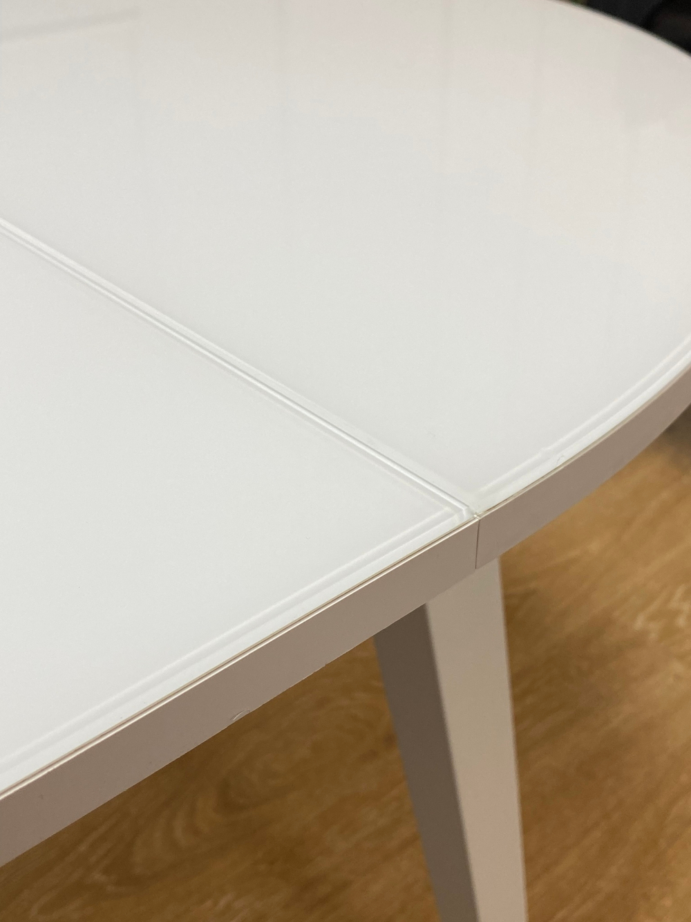 Стол обеденный, кухонный раздвижной KENNER 1000 М белый/стекло белое глянец