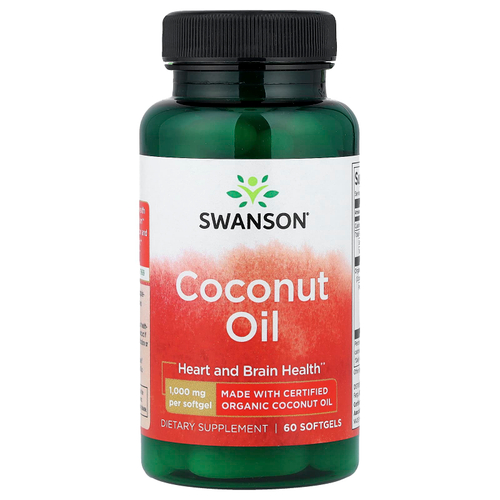 Swanson Vitamins, кокосовое масло, 1000 мг, 60 капсул