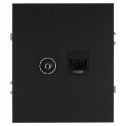 Розетка ЭРА Arktik 16-3110-05 комбинированная RJ45+TV антрацит | Эра Arktik