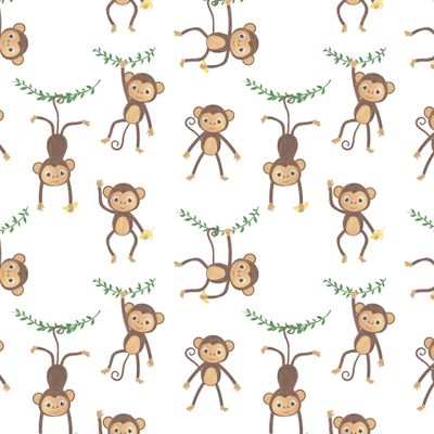 Обезьяны акварель