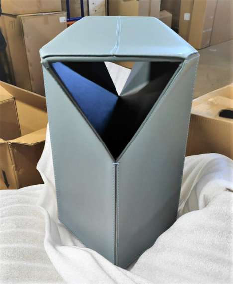 Табурет Atelier серо-голубая экокожа