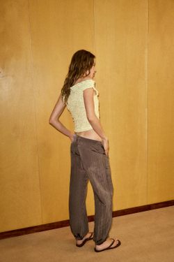 ZARA ТОП АСИММЕТРИЧНОГО КРОЯ С ПАЙЕТКАМИ, ЖЕЛТЫЙ