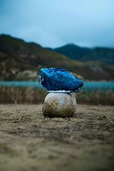 Ирен (синяя) Ваза стеклянная 32х14х17см