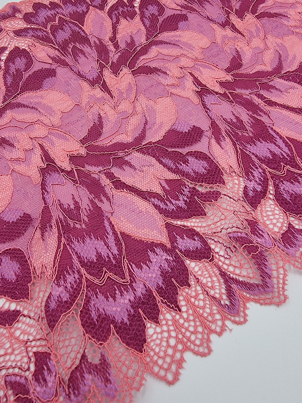 Кружево эластичное розовый/слива К808 23 см