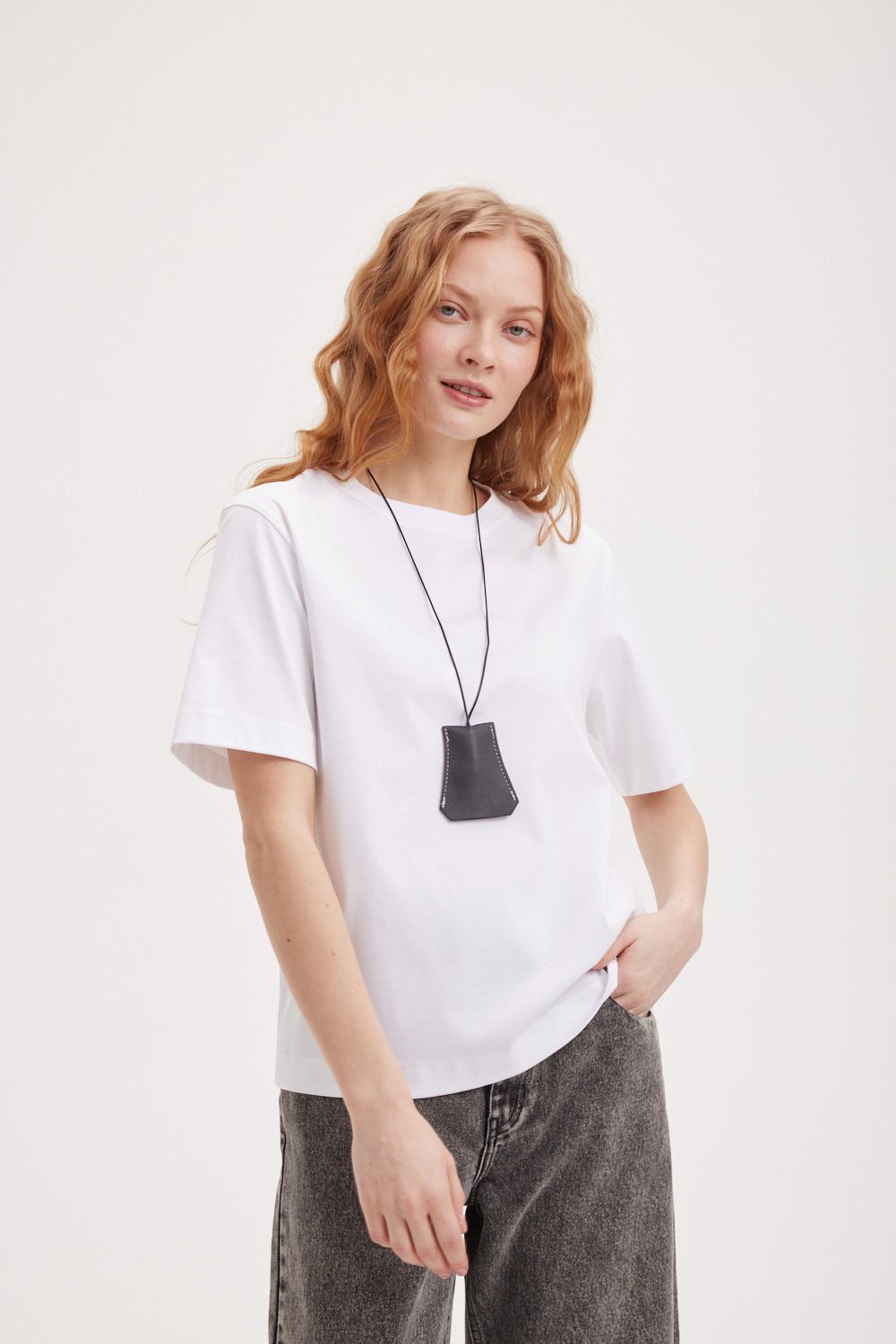 Футболка из мерсеризированного хлопка "Молоко" женская