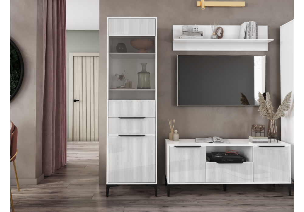 Стеллаж Woodville Иадама белый, белый глянец