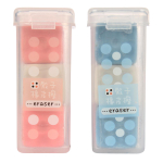 Ластик "Кубики" в плстиковом футляре 5*1,5*1,5см, 3 цвета микс, С-40395