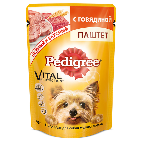 Pedigree паштет с  говядиной  для взрослых собак мелких  пород 85 гр