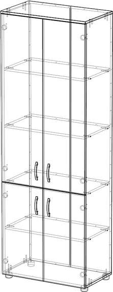 Стеллаж закрытый 4 двери ЛДСП