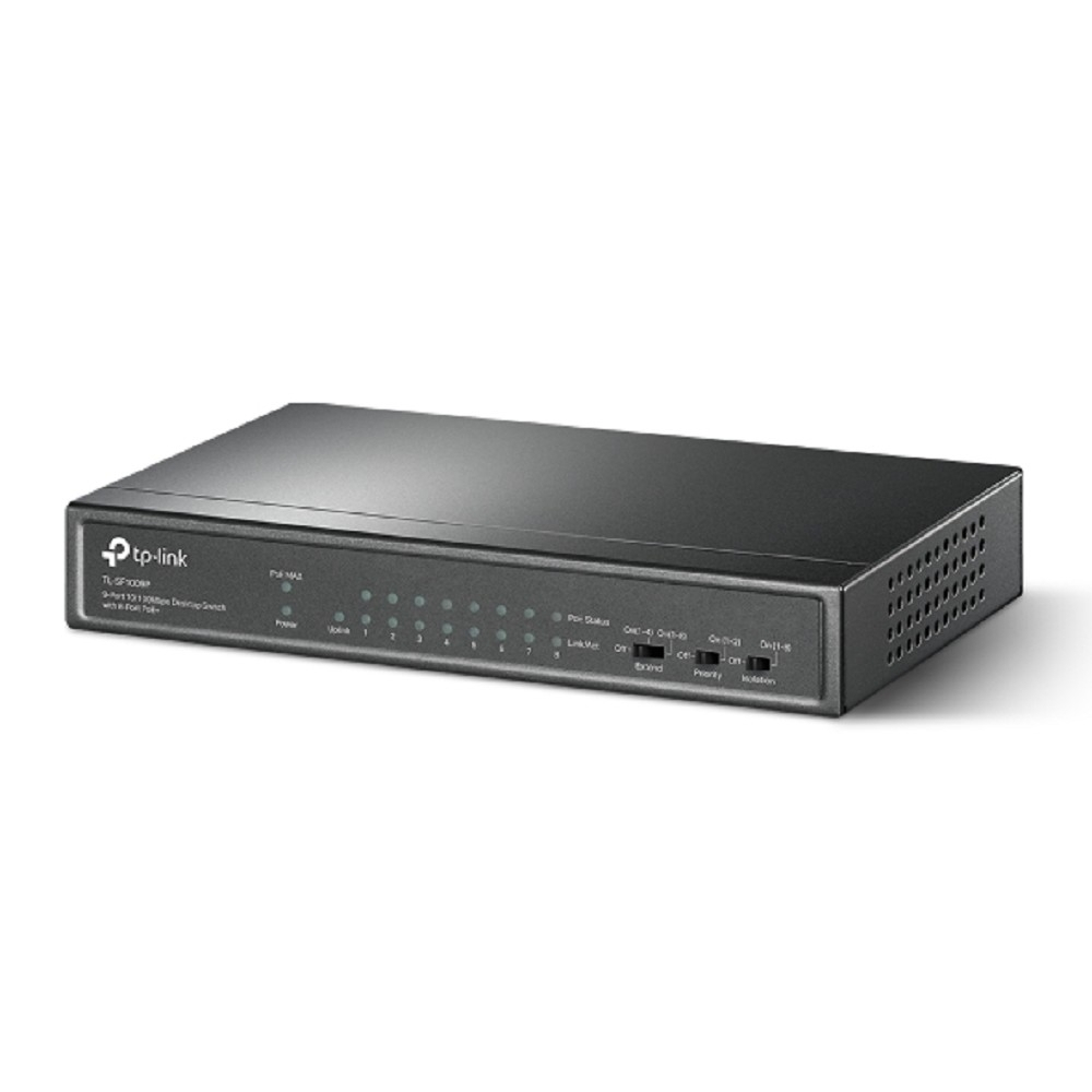 Коммутатор TP-Link TL-SF1009P Настольный коммутатор с 9 портами 10 / 100 Мбит / с (8 портов PoE+)