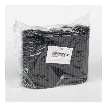 Трубочки 0,5*12,5 см прямые 400 шт черные пластик P.L.