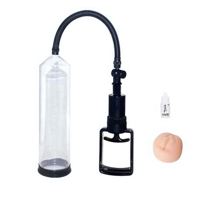 Поршневая мужская помпа с насадкой (Цвет: прозрачный)
