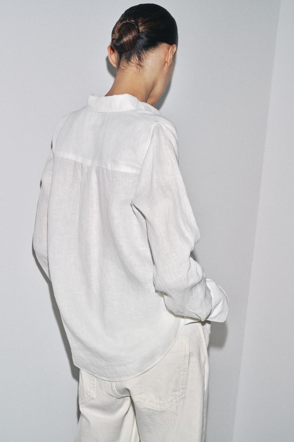 ZARA РУБАШКА ИЗ 100% ЛЬНА — ZW COLLECTION, БЕЛЫЙ