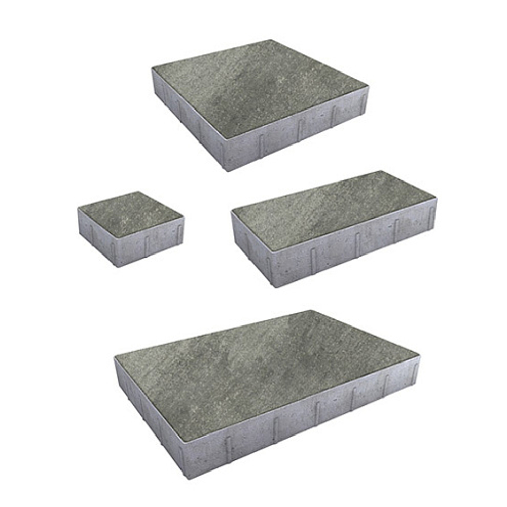 Тротуарная плитка ГРАНДО - Искусственный камень Шунгит, комплект из 4 видов плит
