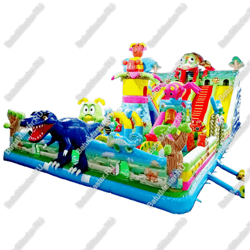 Мега-батут "Хамелеон и динозавры", 22*10*7 м