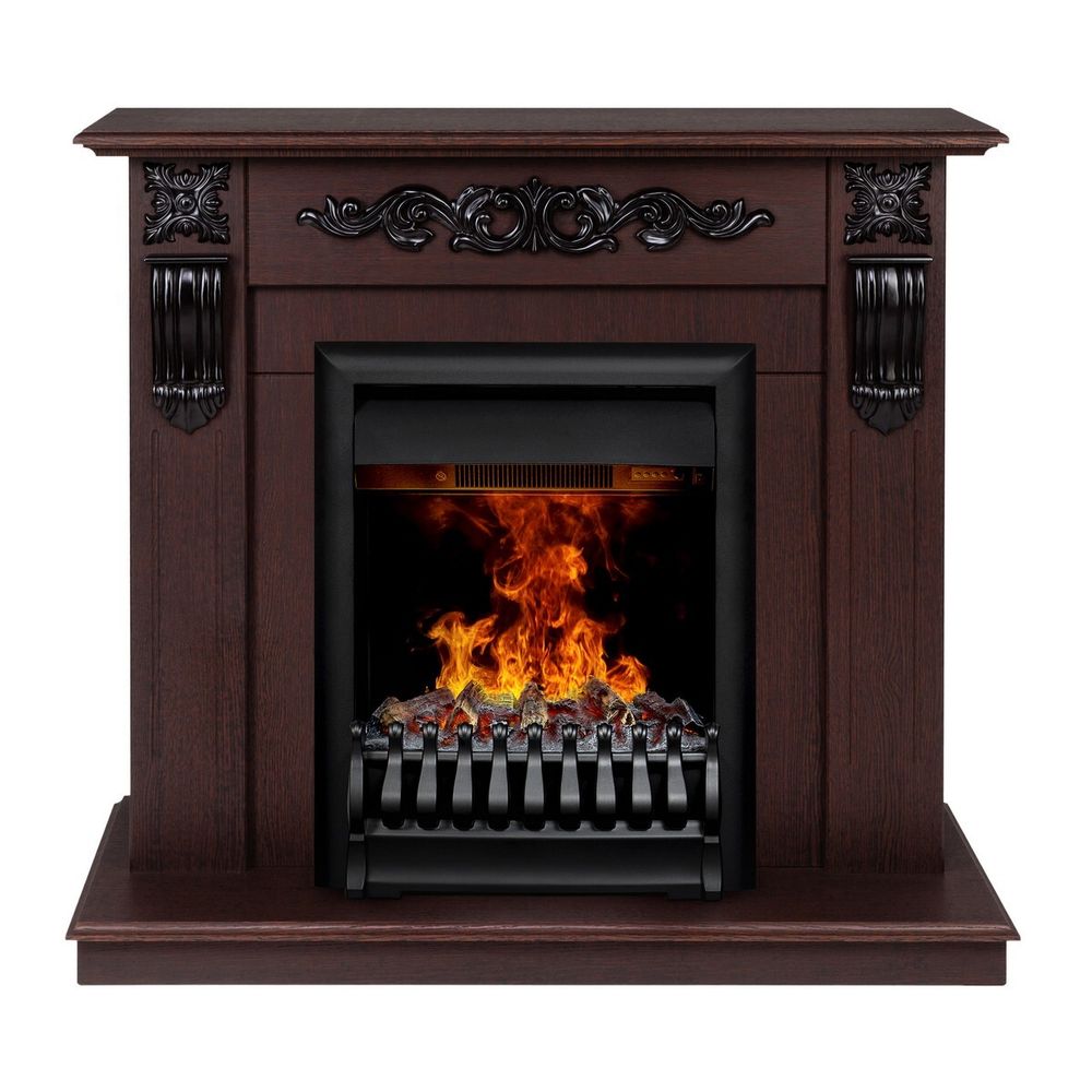 Электрокамин RealFlame Dominica DN орех с очагом 3D Oregan