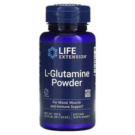 Аминокислоты Life Extension, L-глютамин в порошке, 100 г (3,53 унции)