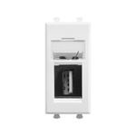 USB 2.0 розетка модульная, тип А-А, "Avanti", "Белое облако", 1 модуль