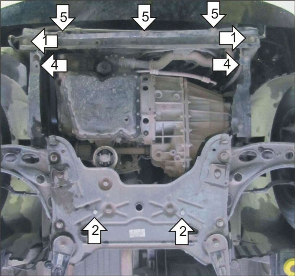 Защита картера Двигателя, КПП. 2 мм, Сталь. для Opel Vivaro 2006-2014, Renault Trafic 2001-2014 MOTODOR.01529
