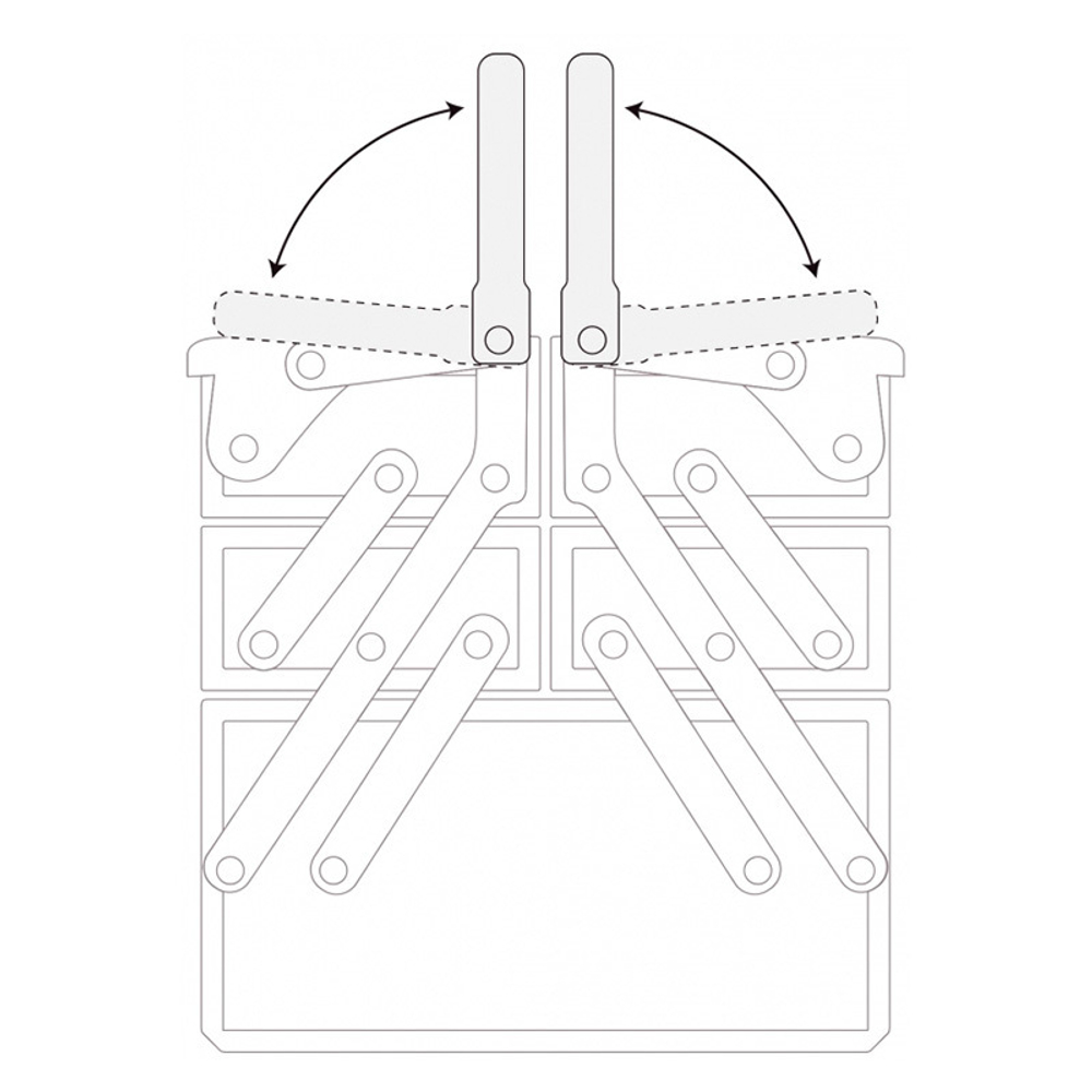 МАСТАК (510-05420R) Ящик инструментальный раскладной, 5 отсеков, красный
