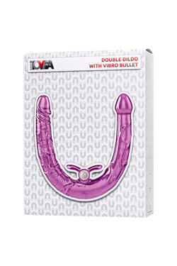 Фаллоимитатор двусторонний с вибропулей TOYFA Double Dildo with Vibro Bullet, TPR, фиолетовый, 35 см