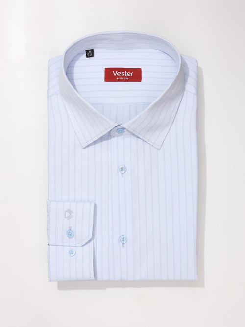 Сорочка мужская VESTER длинный рукав, цвет светло-голубой, хлопок/пэ 598141 33